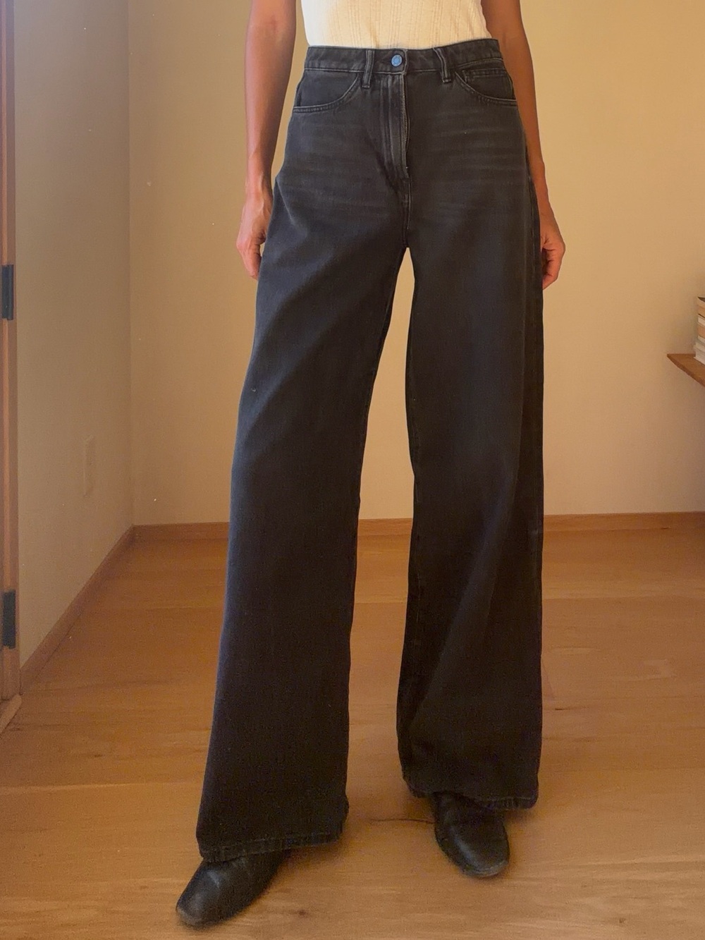 Wide-Leg Black Women’s Jeans - Classic High-Rise 3x1 NYC